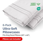 King Pillow Cases Set of 6 - Ultra Soft Hotel Quality Pillowcase Covers - Comfy, Cozy & Wrinkle Free - Shrink, Stain and Fade Resistant - Machine Washable Pillow Protectors - 6 Piece Set - French Grey