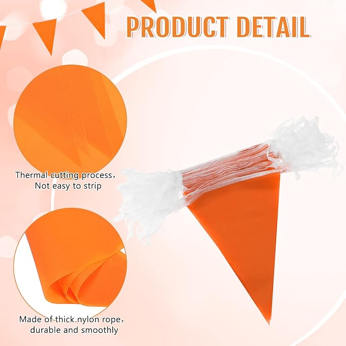 Tatuo 200 Feet Solid Pennant Banners Flags String Triangle Hanging DIY Bunting - Image 4