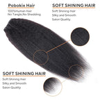 Kinky Straight Clip in Hair Extensions Real Human Hair 8Pcs Remy Human Hair Clip in Extensions for Women, Natural Human Hair 120g 24inch #1B Natural Black