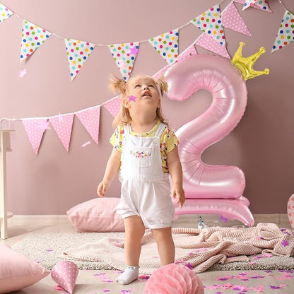 42 Inch Pink Foil Number 9 Balloon, 9th Pink Birthday Decorations | Giant - Image 3