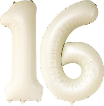 KatchOn Cream 16 Balloon Numbers 40 Inch | 16 Birthday Balloons, Sweet 16 - Image 8