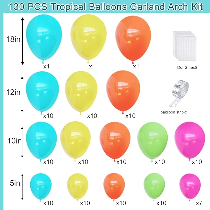 Tropical Balloons Arch Kit - Image 2