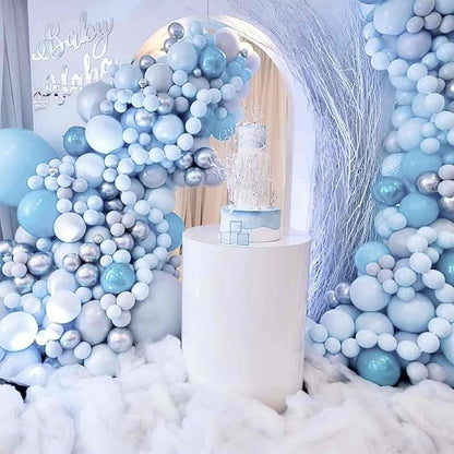 PartyWoo Pearl Light Blue Balloons 50pcs Baby Pastel Blue Color | 12 Inch - Image 3
