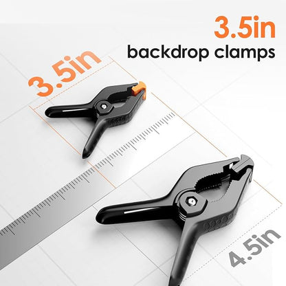 Spring Clamps Heavy Duty, 3.5in Backdrop Clips, 10 Pack- Black | Strong Spring - Image 2
