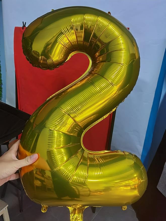 32 Inch Gold Number 2 Balloons Foil Ballon Digital Birthday Party Decoration - Image 7