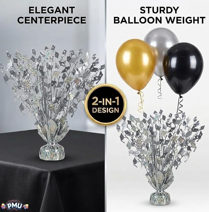 PMU 12 Pcs Silver Graduation Balloon Weights, Graduation Centerpieces - Image 3
