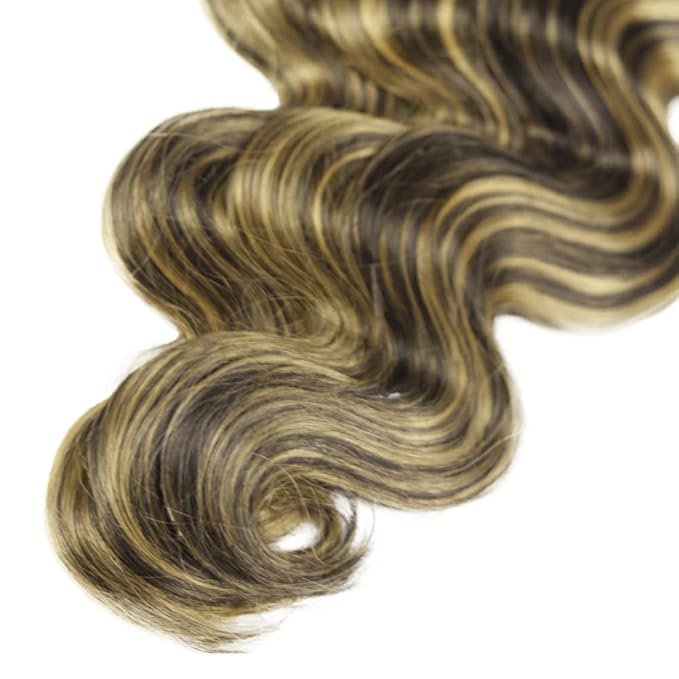 28 30 32 Inch Highlight Bundles Human Hair P1B27 Body Wave Bundles Brazilian Virgin Remy Hair Extensions Double Weft Real Highlight Blonde Body Wave Bundle Hair Weave