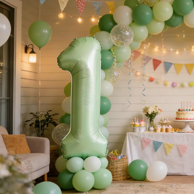 40" Olive green Number Balloon Helium Foil Mylar Balloon Birthday Digital 8 | - Image 4