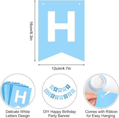 Happy Birthday Banner Sign, Birthday Garland Wall Door Hanging Banners Flag - Image 7