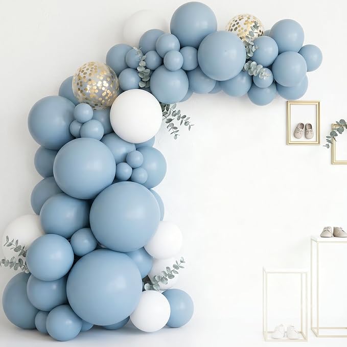 96Pcs 5/10/12/18 Inch Dusty Blue Latex Balloon Garland Arch Kit | Slate Blue - Image 4