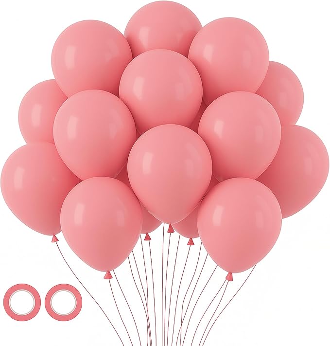 Voircoloria 105pcs Retro Pink Party Latex Balloons, 12inch | by Voircoloria
