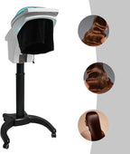 Hair Steamer, 7 Light Professional Standing Deep Conditioning Hair Steamer, Household Hair-Care Machine with Hair-Care Hood & 57.49 oz Water Tank for Salons Barbershops (White)