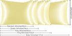 NTBAY 2 Pack Satin King Pillowcases for Hair and Skin, Luxurious and Silky Pillow Cases with Envelope Closure, 20x36 Inches, Light Yellow