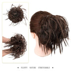 HMD Tousled Updo Messy Bun Hairpiece Hair Extension Ponytail with Elastic Rubber Band Updo Ponytail Hairpiece Synthetic Hair Extensions Scrunchies Ponytail Hairpieces for Women