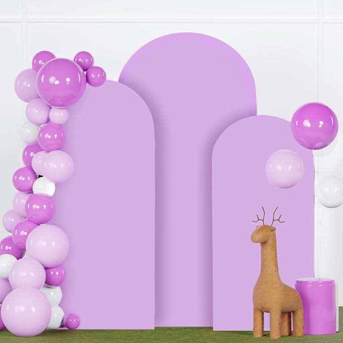 FANPROMS Wedding Arch Cover Set of 3 Lavender Arch Backdrop Cover 4 5 6FT by FANPROMS
