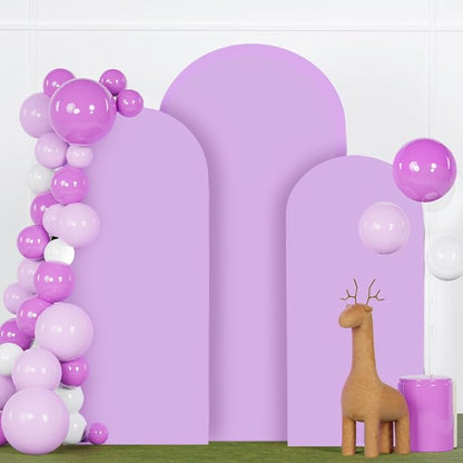 FANPROMS Wedding Arch Cover Set of 3 Lavender Arch Backdrop Cover 4 5 6FT by FANPROMS