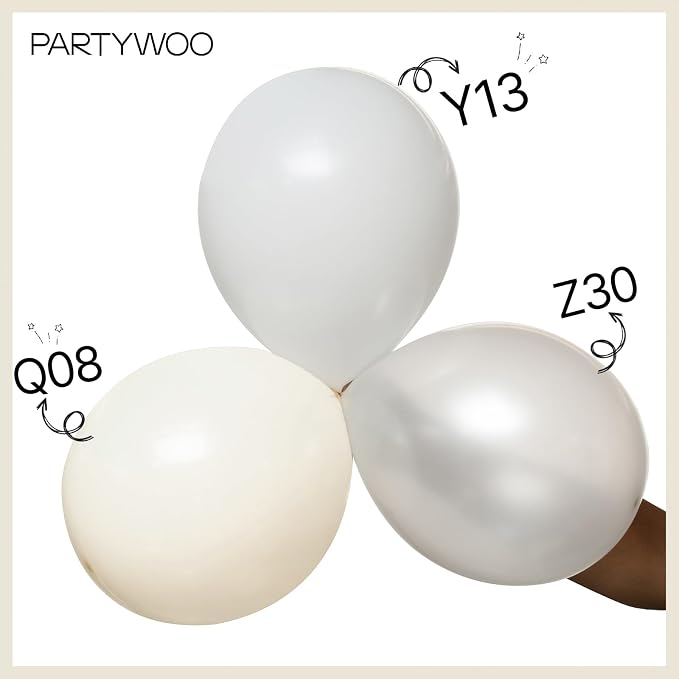 PartyWoo Beige Balloons 50pcs Cream Ivory White Color 12 Inch | Wedding Baby - Image 4