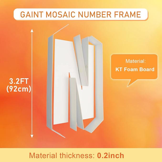 Marquee Letters 3FT Tall Mosaic Balloon Frame Pre-Cut Foam Board Letter N | - Image 2