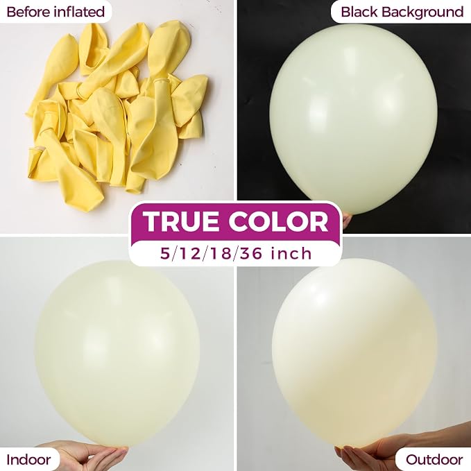Bezente Pastel Yellow Latex Matte Party Balloons 150 Pack 5 inch Small | Light - Image 2