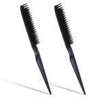 3-Row Rat Tail Styling Comb Set, 8 Inch Detangling Parting Hair Comb Black Rat Tail Styling Combs Flexible Hair Stylings Combs for Detangling, Defining Curls, and Sectioning Hairs (2 PCS)