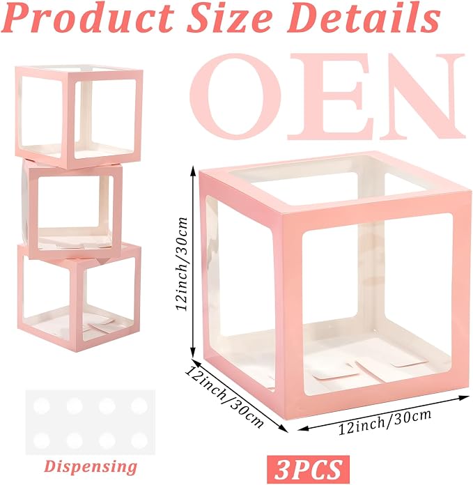 One Boxes for 1st Birthday One Balloon Box Pink First Birthday Balloons Boxes - Image 2