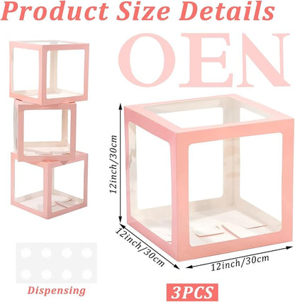 One Boxes for 1st Birthday One Balloon Box Pink First Birthday Balloons Boxes - Image 2