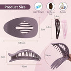 4 PCS Flat Hair Clips - Round Flat Claw Clips for Women and Girls - Strong Hold Grip French Hair Clips for Thick Thin Hair - Stylish Medium Classic Accessories Hair Barrettes (4PCS-Color-3)