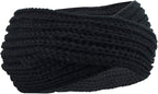 DRESHOW Knit Crochet Headband for Women Ear Warmer Soft Turban Stretch Warmer Headbands Winter Fashion Head Wrap