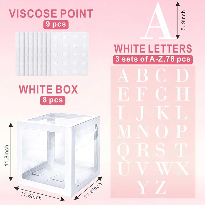 8 Pack Transparent Balloon Boxes - Image 2