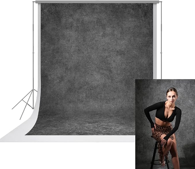 UrcTepics 8×16 ft Grey Fabric Photo Backdrops, Classic Abstract Texture Backdrop by UrcTepics