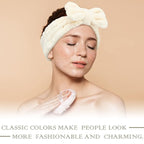 Hicarer 3 Pieces Towel Headbands for Women Makeup Spa Headband for Washing Face Shower (Beige)