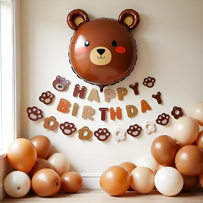 Bear Happy Birthday Banner, Party Pennant Decor, Happy Birthday Banner Adorable - Image 5