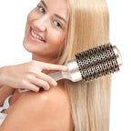 Round Barrel Anti-Static Hair Brush with Boar Bristles, Nano Thermal Ceramic Ionic Tech | For Extra Shine | Protect Hair, Enhance Texture, For Straightening & Drying (2inch)