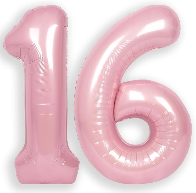 RainbowQ Pink 16 Balloon Number 40 Inch 0-40 Foil Large Balloons | Big Mylar 16 by RainbowQParty