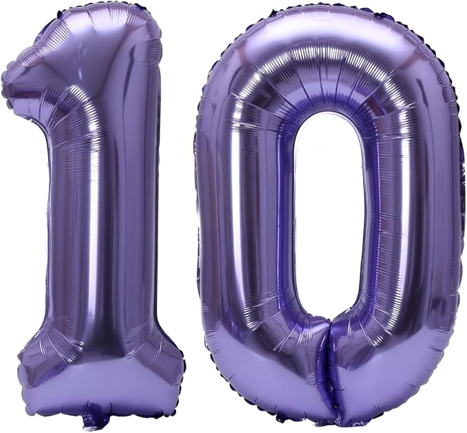 Number 10 Balloon Foil Mylar Balloons by YPSelected