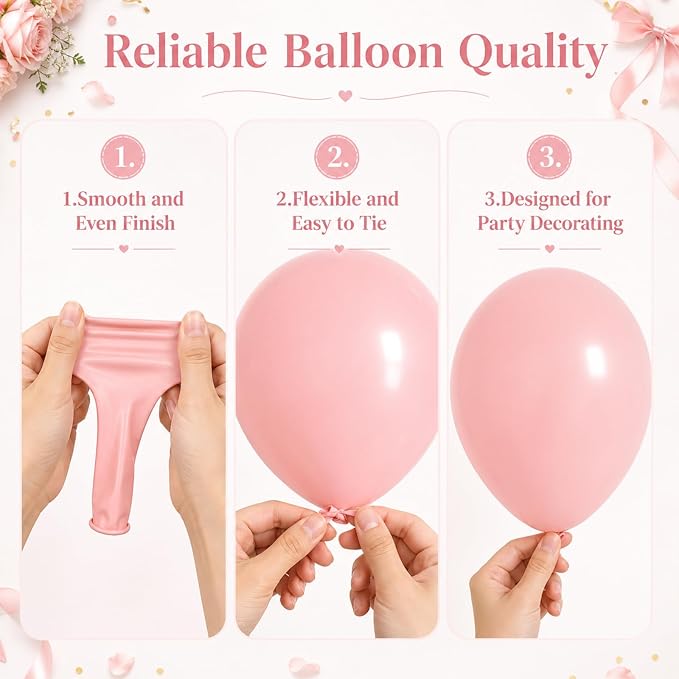 Dusty Pink Gold Balloons - Image 3