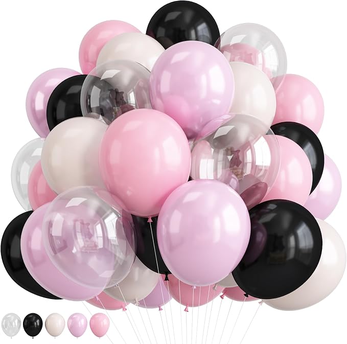Black and Pink Balloons Set by Paeyeq