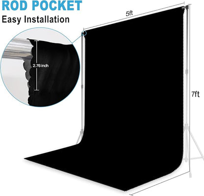 Black Photography Backdrop for Photoshoot, 5x7 FT | Versatile Studio Photo - Image 5