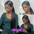 Hidden Strap Invisi Strap Straight 360 Glueless Wigs Human Hair Pre Plucked Pre Bleached Brazilian Virgin Wig With Drawstring 250 Density HD Full Lace Front Wigs Human Hair 24 Inch