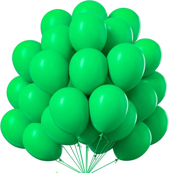 PartyWoo Green Balloons 100pcs Latex Helium Balloons 12 Inch | Birthday Baby by PartyWoo