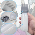 ELANE 4 Pack Root Comb Applicator Bottle for Hair Oiling, Dye, Shampoos and Salons (Purple+Grey)