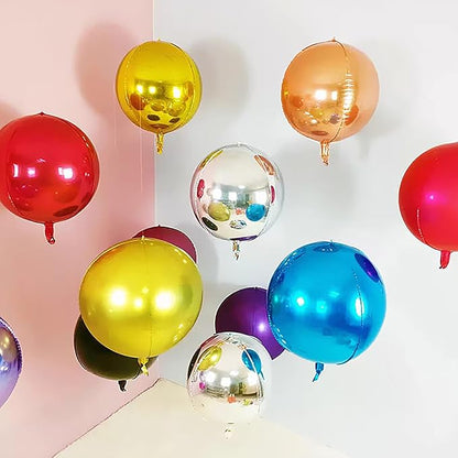 10 Pcs 22 Inch Gold Mylar Balloons, Large 4D Giant Round Foil Balloon Big - Image 6
