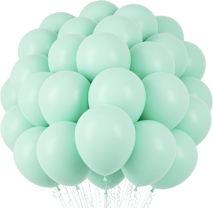 Voircoloria 66pcs Mint Green Pastel Green Latex Party Balloons, 12inch | by Voircoloria