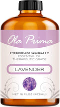 Ola Prima Oils Lavender Essential Oil (16oz Bulk) for Aromatherapy Diffuser, Candle Making & Stress – Therapeutic Grade Aromatherapy Oil