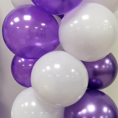 100Pcs Purple and White Column Tower Balloons - Image 4