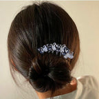 Hair Side Comb Crytal Hair Pins for Bridal, Butterfly Rhinestone Hair Clips Wedding Flower Hair Decorations Hair Tools for Brides Bridesmaids Women Ladies (4 Pack)