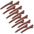 YISSION 12 PCS Hair Clips for Styling Sectioning, 3.1 Inch Matte No Crease Duck Billed Alligator Hair Barrettes for Women Girls Brown