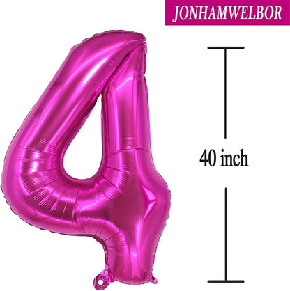 Jonhamwelbor 14 Balloon Numbers Hot Pink 41 Large Big Giant Foil Number - Image 3