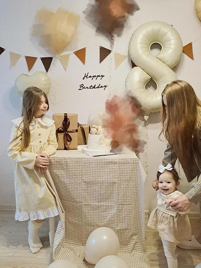 8 Balloon 40 inch Cream Number Balloons - Image 3