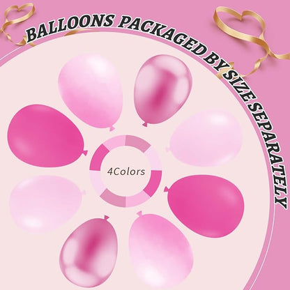 412Pcs Pink Balloon Garland Arch Kit, 18 12 10 5 Inch Hot Pink Balloons - Image 4
